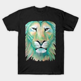 Lion -aqua and yellow T-Shirt